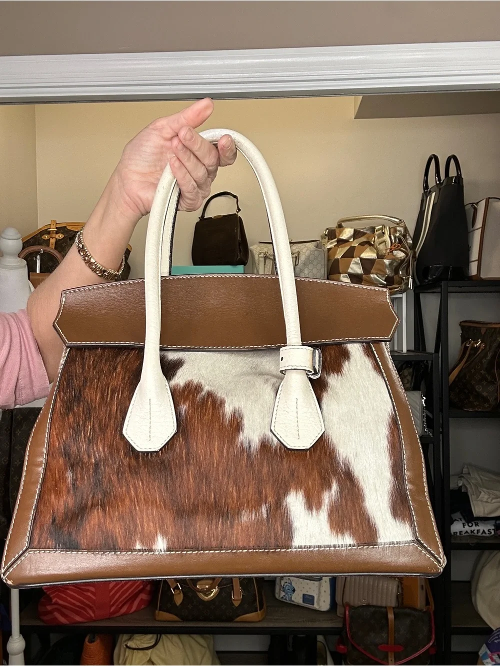 Bally Sommet Medium Haircalf Satchel | Made in Italy | COA 2015 Times Feauture - Picture 1 of 17